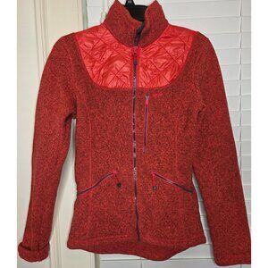 Womens Koppen Hybrid Fleece Quilted Outdoor Jacket Red Heather XS